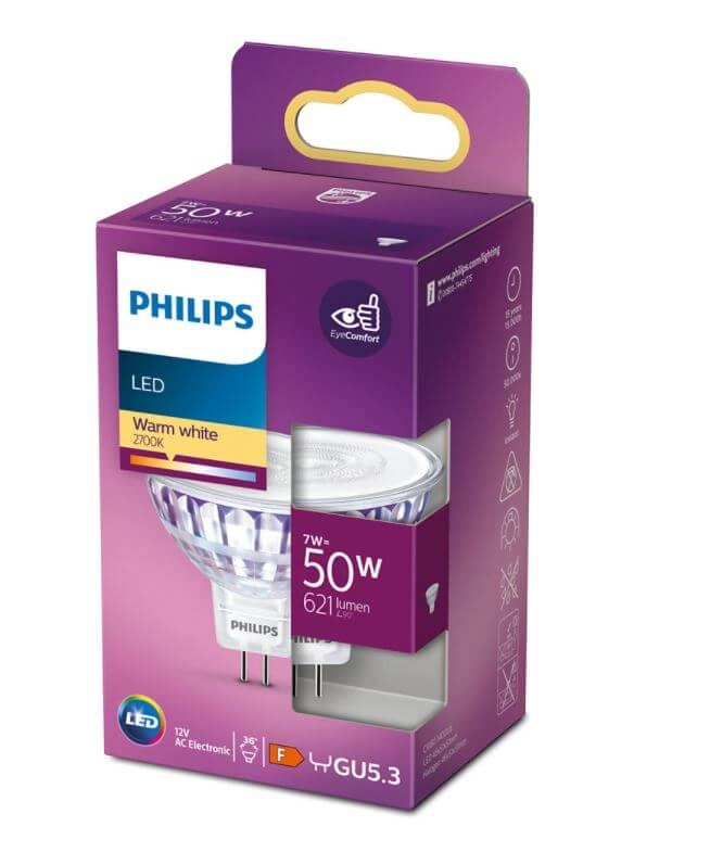 MR16 - 7 watt - 12V - 2700K Philips 8718699773977
