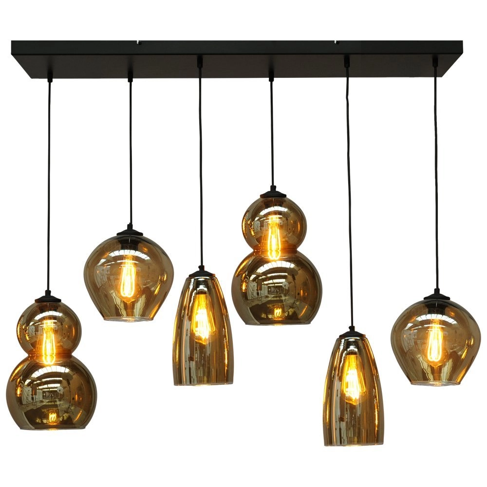 Suspension de salle à manger en verre Quinto 6 Suspension de salle à manger en verre Quinto 6