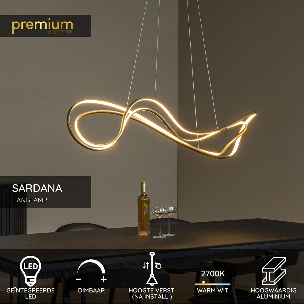Lampe pendante de conception Sardana Curl Gold Premium by Lucide 5411212560254