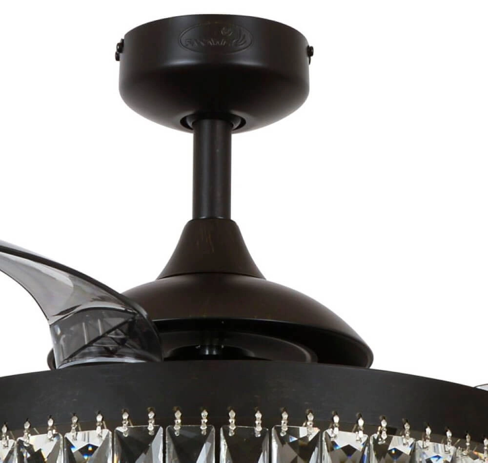 Ventilateur de plafond noir avec cristal Fanway Veil Ø 122 cm Beacon 9333509143970