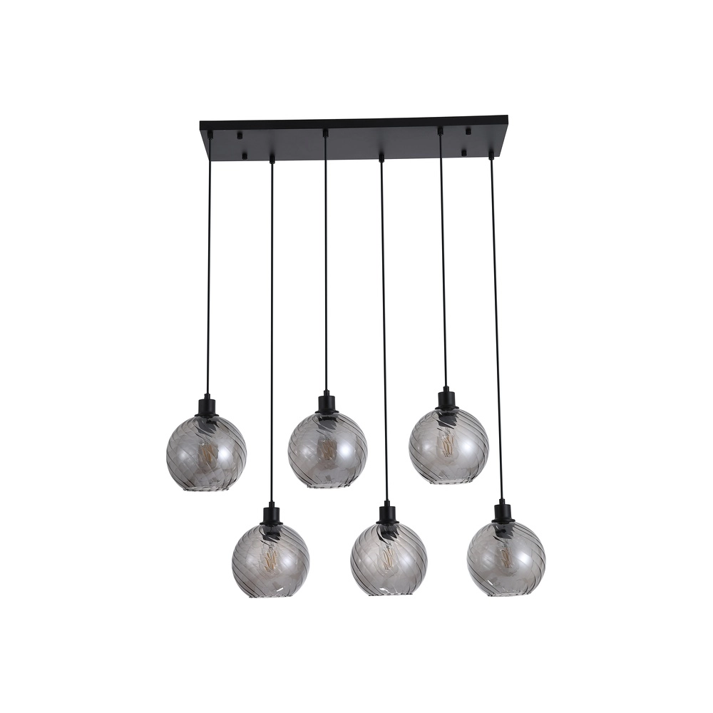 Suspension Radiance 6 lumières noir Searchlight 5053423305844