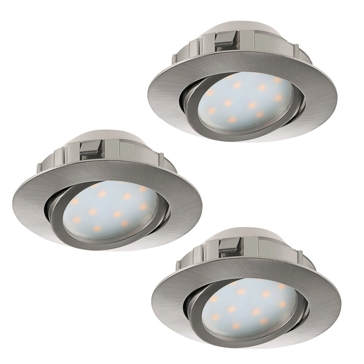 Spot de plafond LED Pineda Round (3x) 3x6w - 3000K - 8,4cm nickel