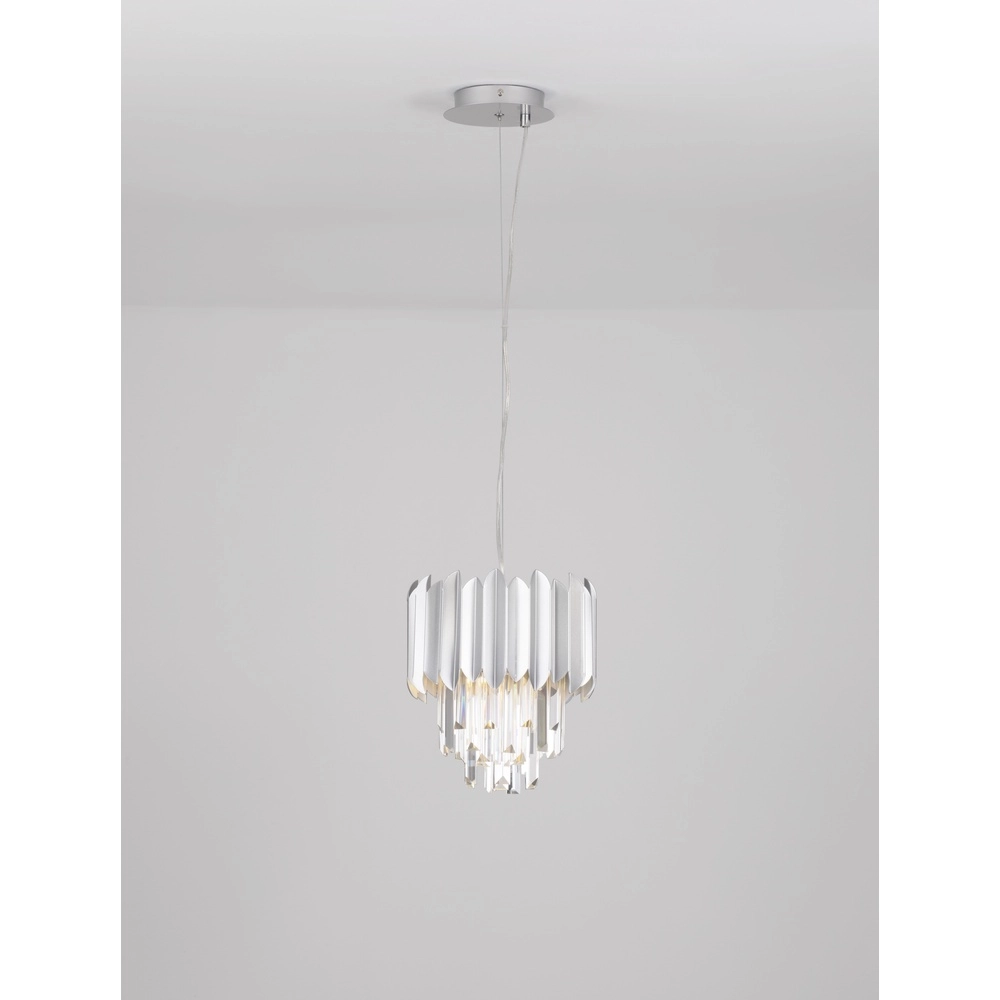 Suspension Magnolia chrome et cristal Ø 25cm Lyora 5212017434913