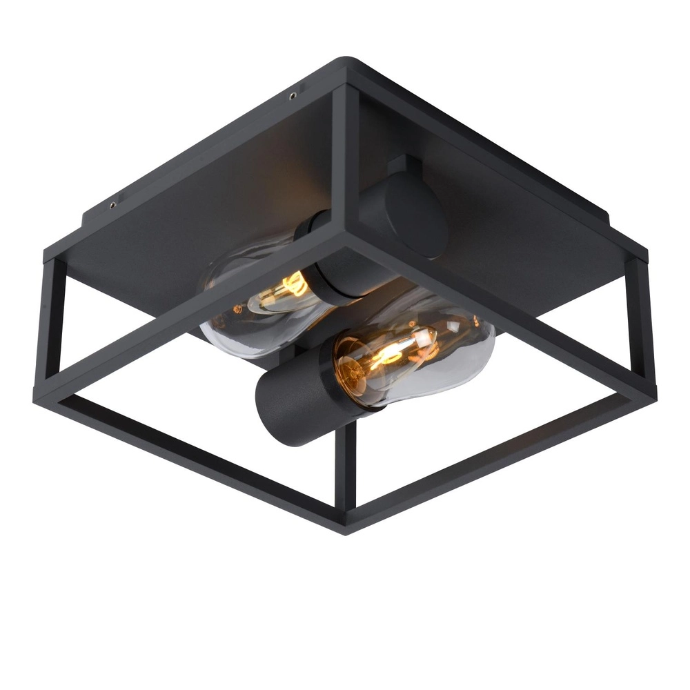 Lampe murale noire Carlyn Salle de bain à 2 lumières IP54 Lucide 5411212271709