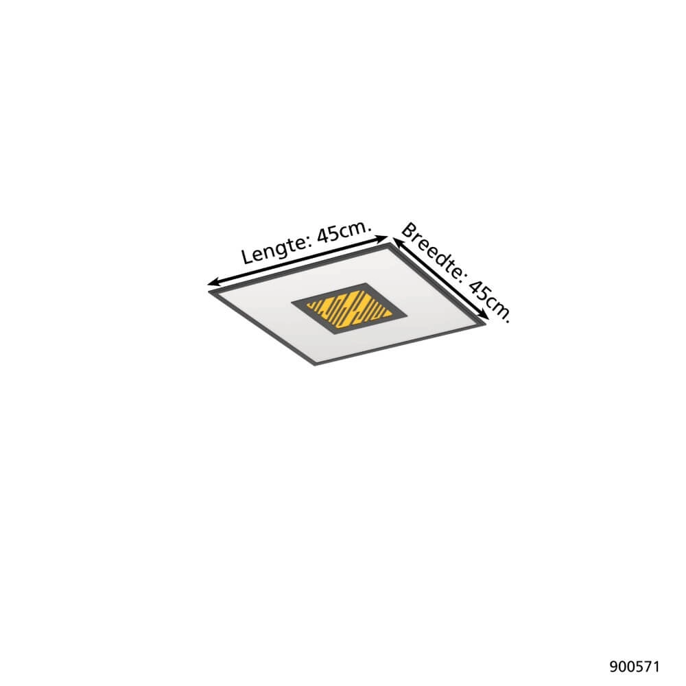 Plafonnier LED noir Bordonara 45x45 Eglo 9008606244720