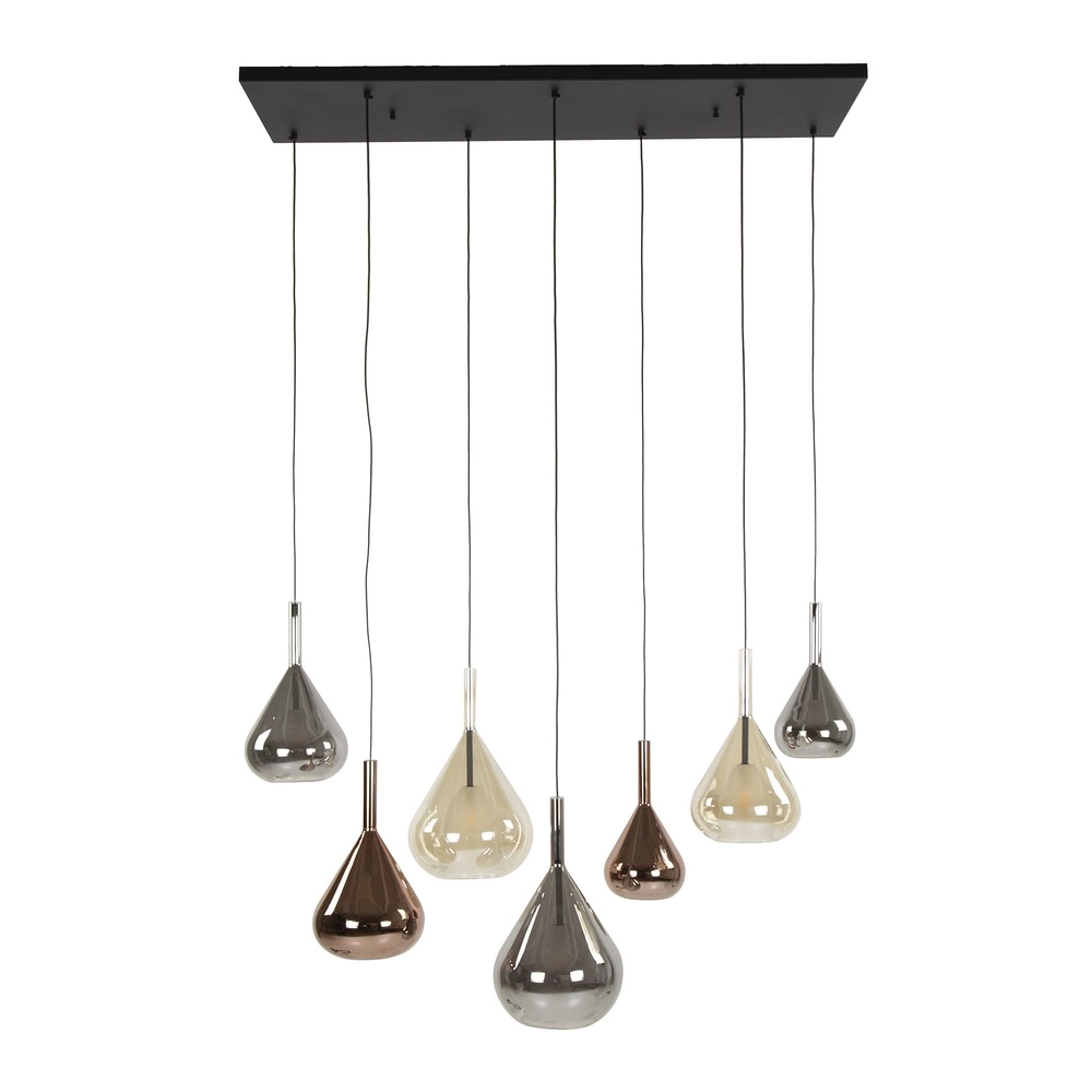 Lampe suspendue de table à manger à 7 lumières Wings Ø verre de 22 cm Lyora 8716803511989