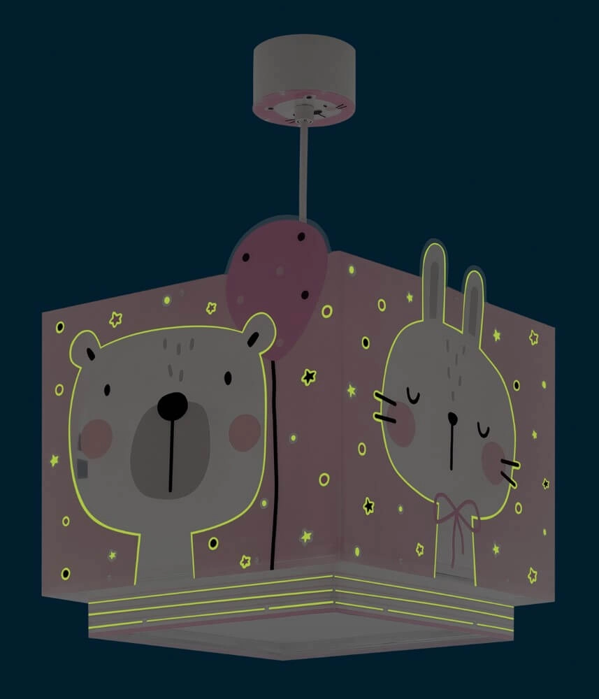 Lampe suspendue chambre d'enfant Baby Jungle rose tendre avec du blanc Dalber 8420406001364