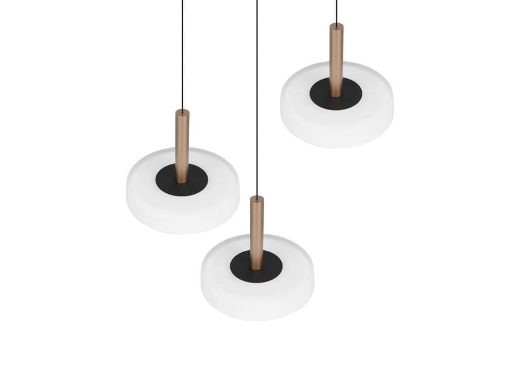 Lampe suspendue LED 3 lumières Celeste verre blanc Trio 4017807627398