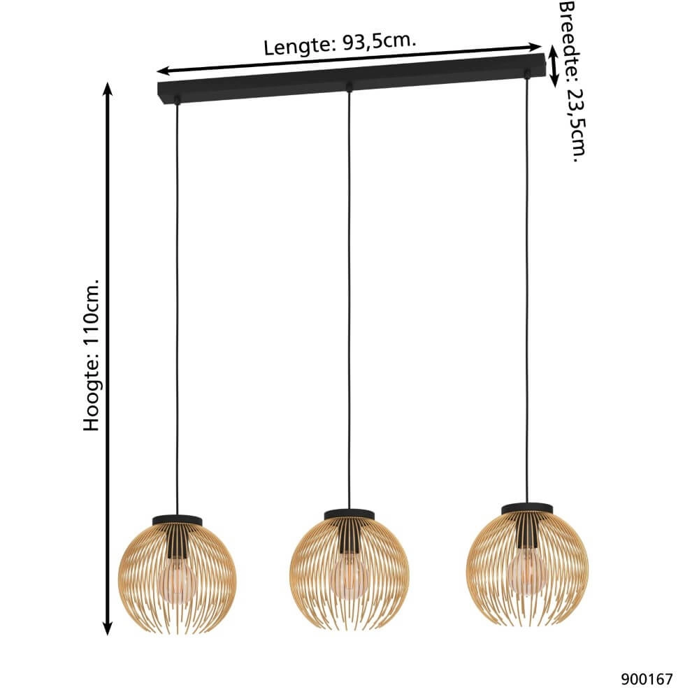 Lampe de salle à manger dorée Venezuela Eglo 9008606242795