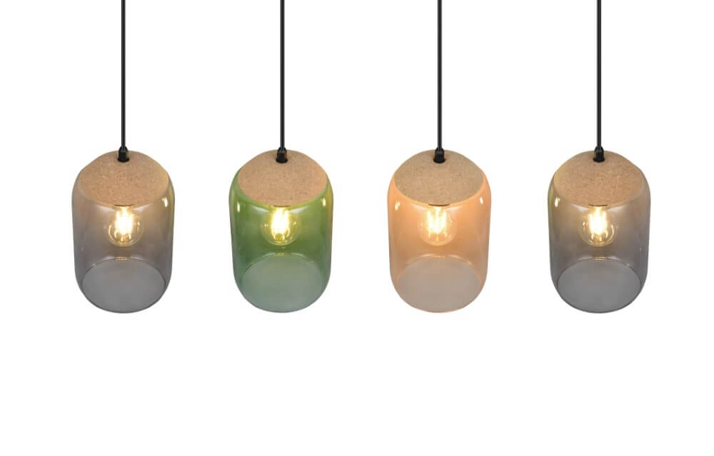 Lampe de table à manger en verre Cork 4 lumières Trio 4017807622997