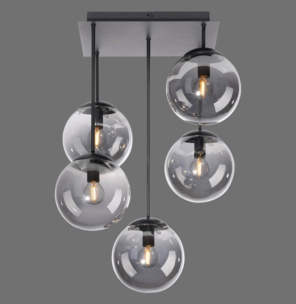 Plafonnier 5 lumières Big Widow noir Just Light 4043689988371