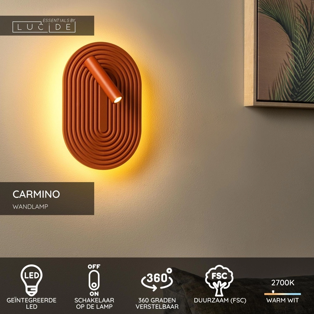 Lampe murale de conception Carmino Terre cuite Lucide 5411212771599