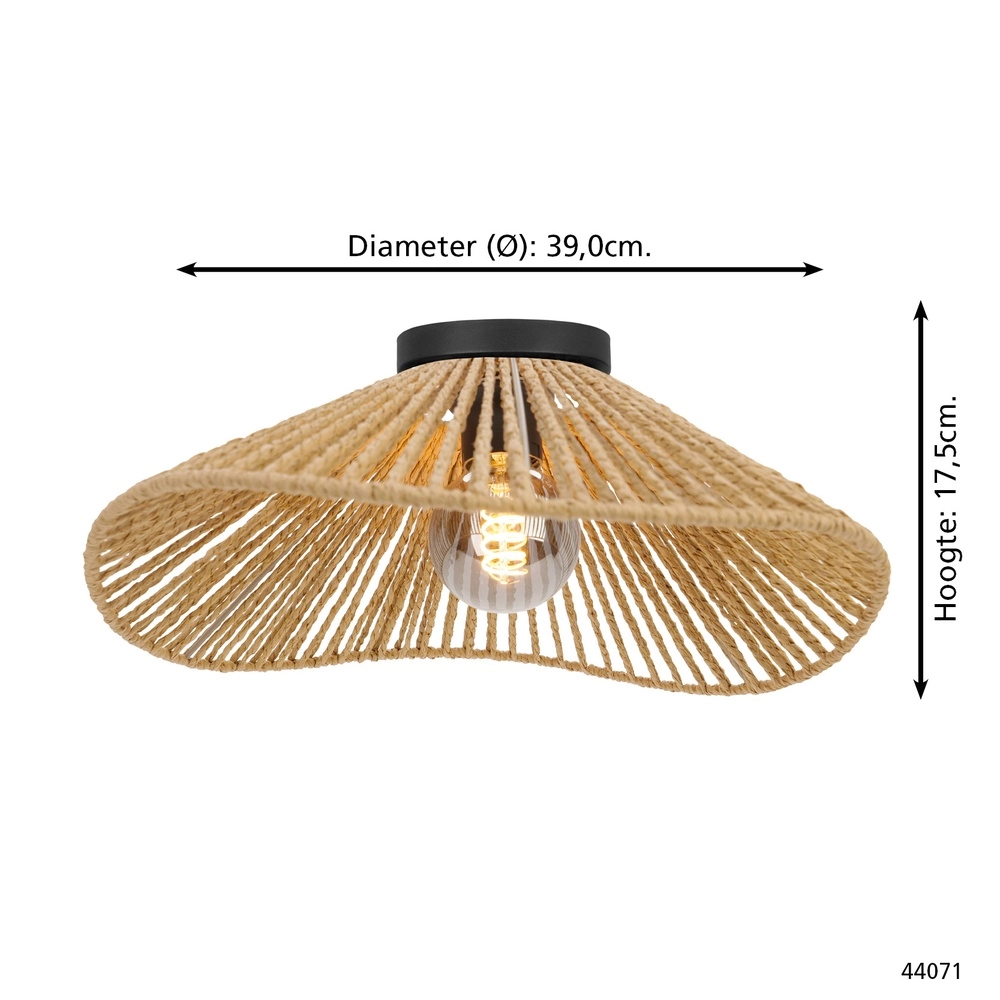 Lampe de plafond en corde Lavister Ø 39cm Eglo 9002759440718