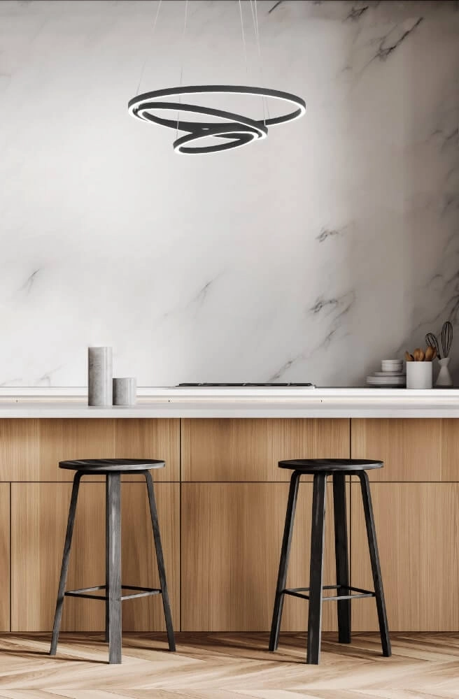 Lampe suspendue Zigbee Lobinero-Z noir Eglo 9008606244157