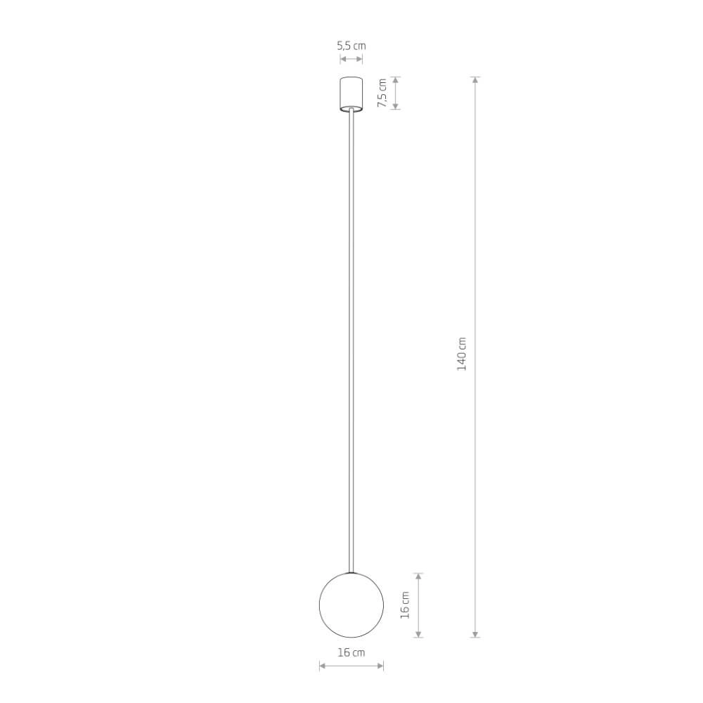 Plafonnier en verre Kier L noir - 140cm Lyora 5903139103107