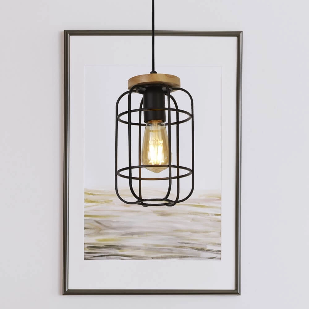 Lampe à suspension industrielle Vision Ø 15 cm Searchlight 5053423227573