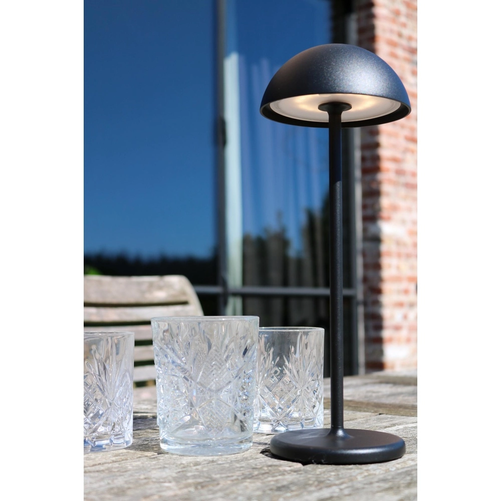 Lampe de table rechargeable Joy IP54 noir Lucide 5411212151940