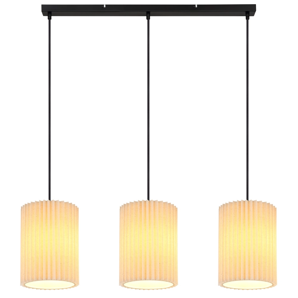 Lampe pendante à 3 lampes Page noir avec blanc droit Globo 9007371522606