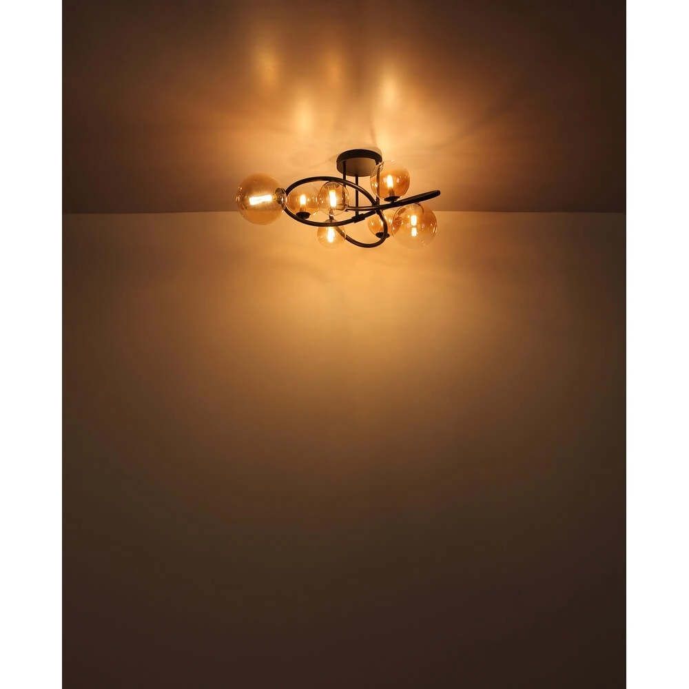 Plafonnier noir Tuberius Design 2-lumière Globo 9007371458431