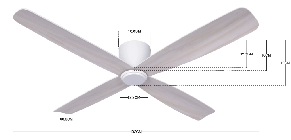 Ventilateur de plafond scandinave Airfusion Fraser Ø132cm Beacon 9333509107965