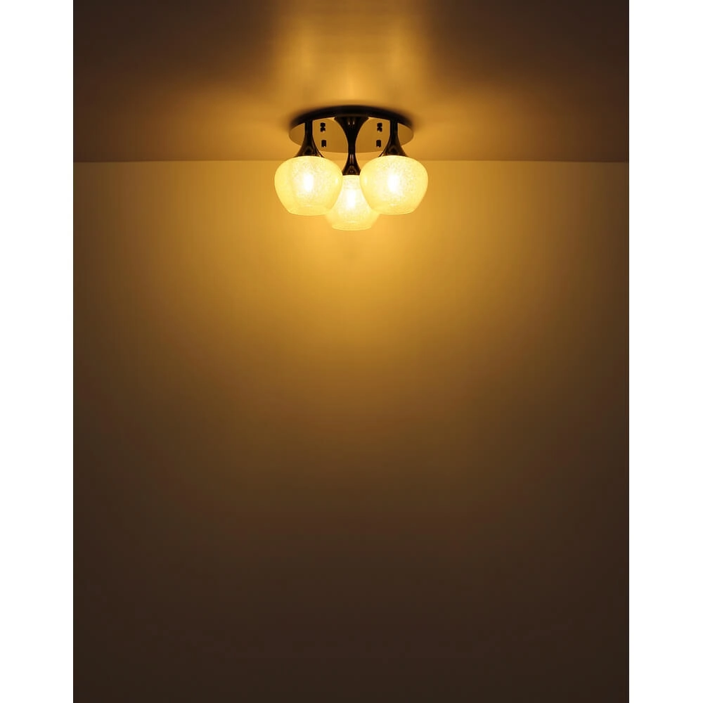 Plafonnier anthracite Maxy avec verre blanc 3 lumières Ø 45cm Globo 9007371447183