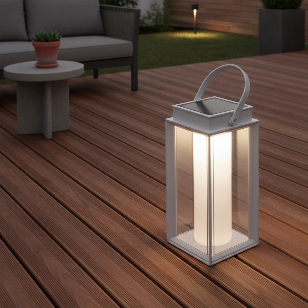 Lampe de table solaire Verhal blanc