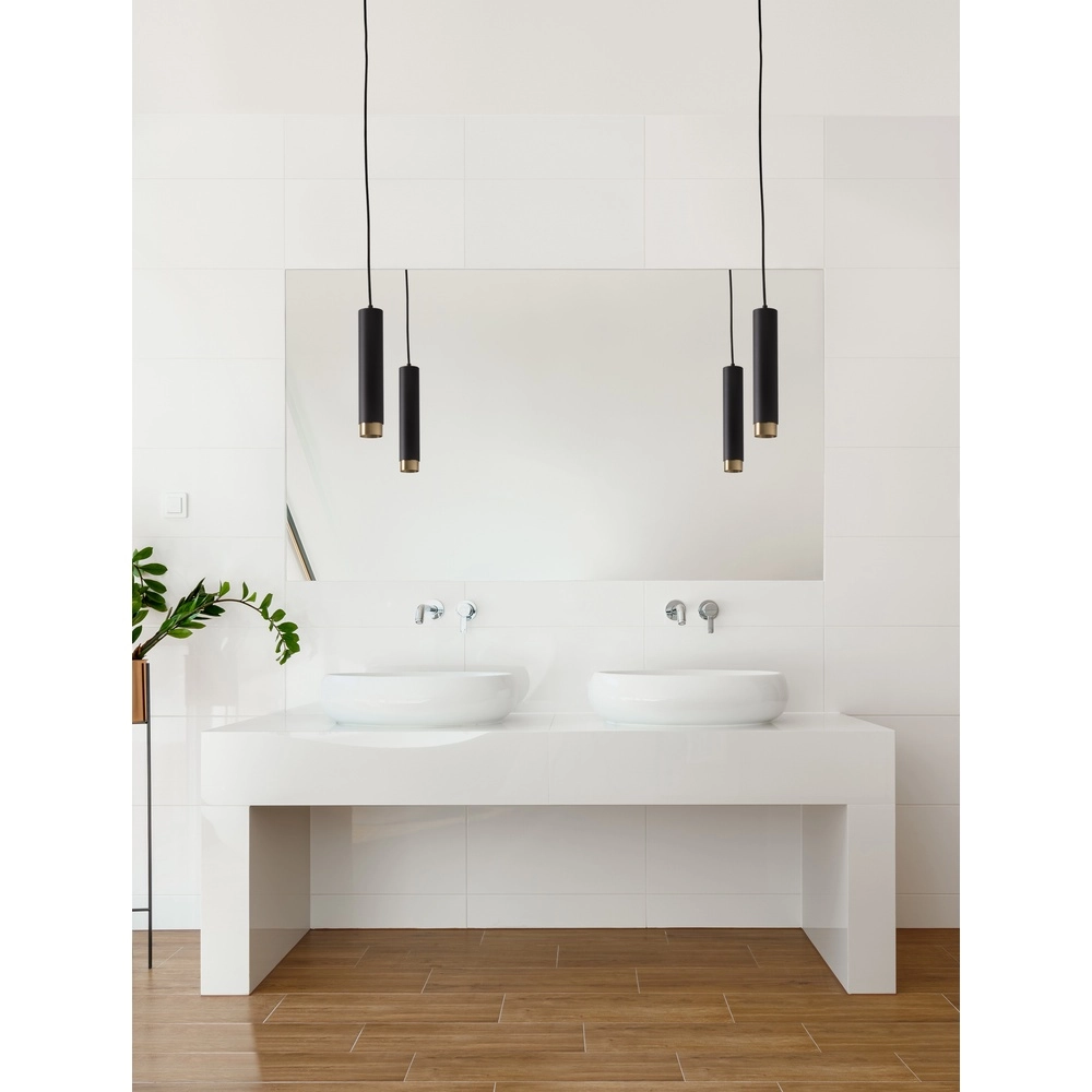 Suspension Pongo M simple 30cm noir avec or Lyora 5212017430328