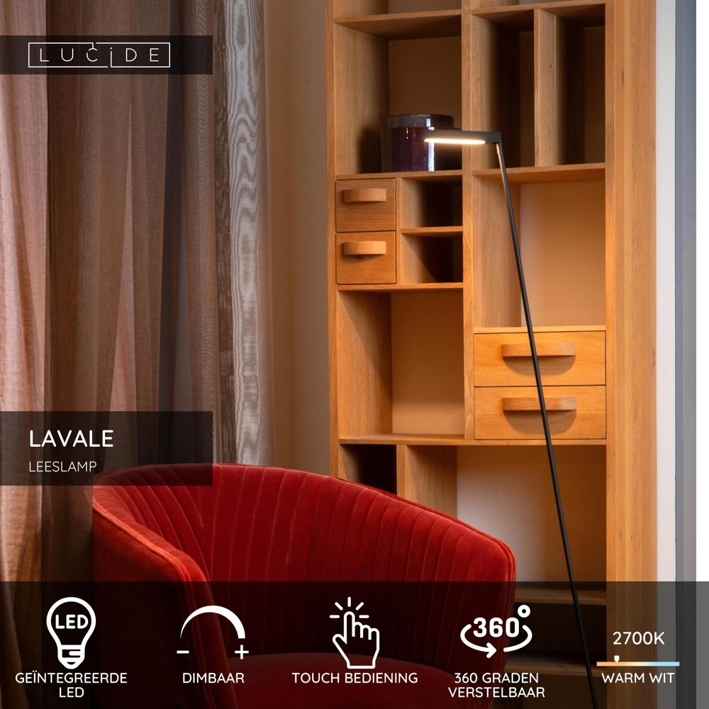 Lampe de lecture de conception Lavale Noir Lucide 5411212441652