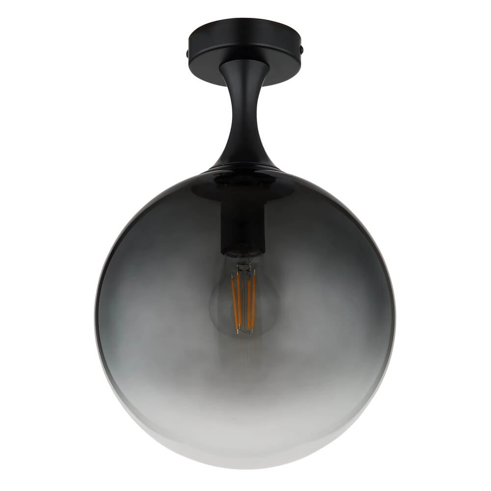 Plafonnier noir Dalton sphère en verre fumé Ø 25cm Globo 9007371471218