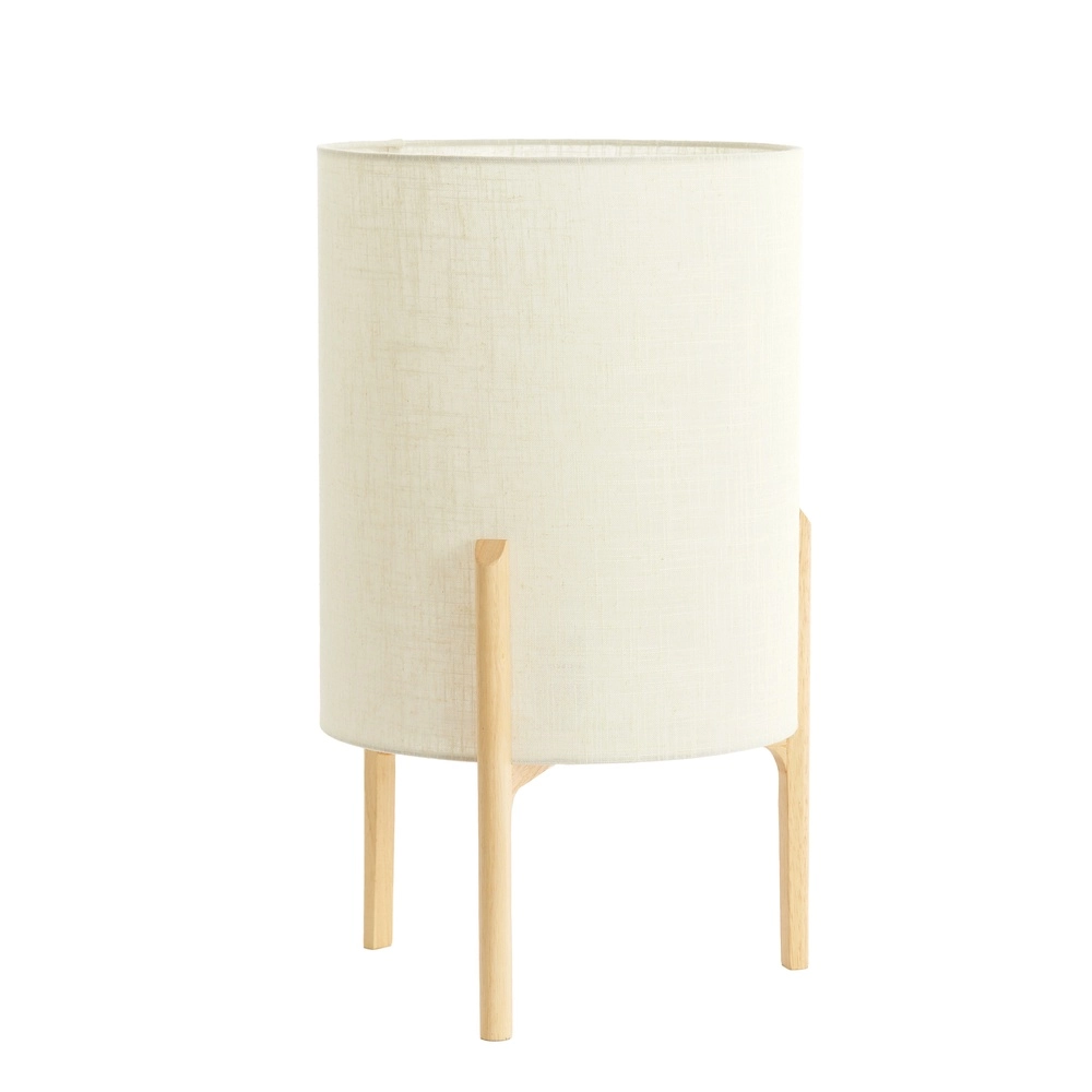 Lampe de table Litto Ø 35cm - aspect bois avec lin naturel Light & Living 8717807792725