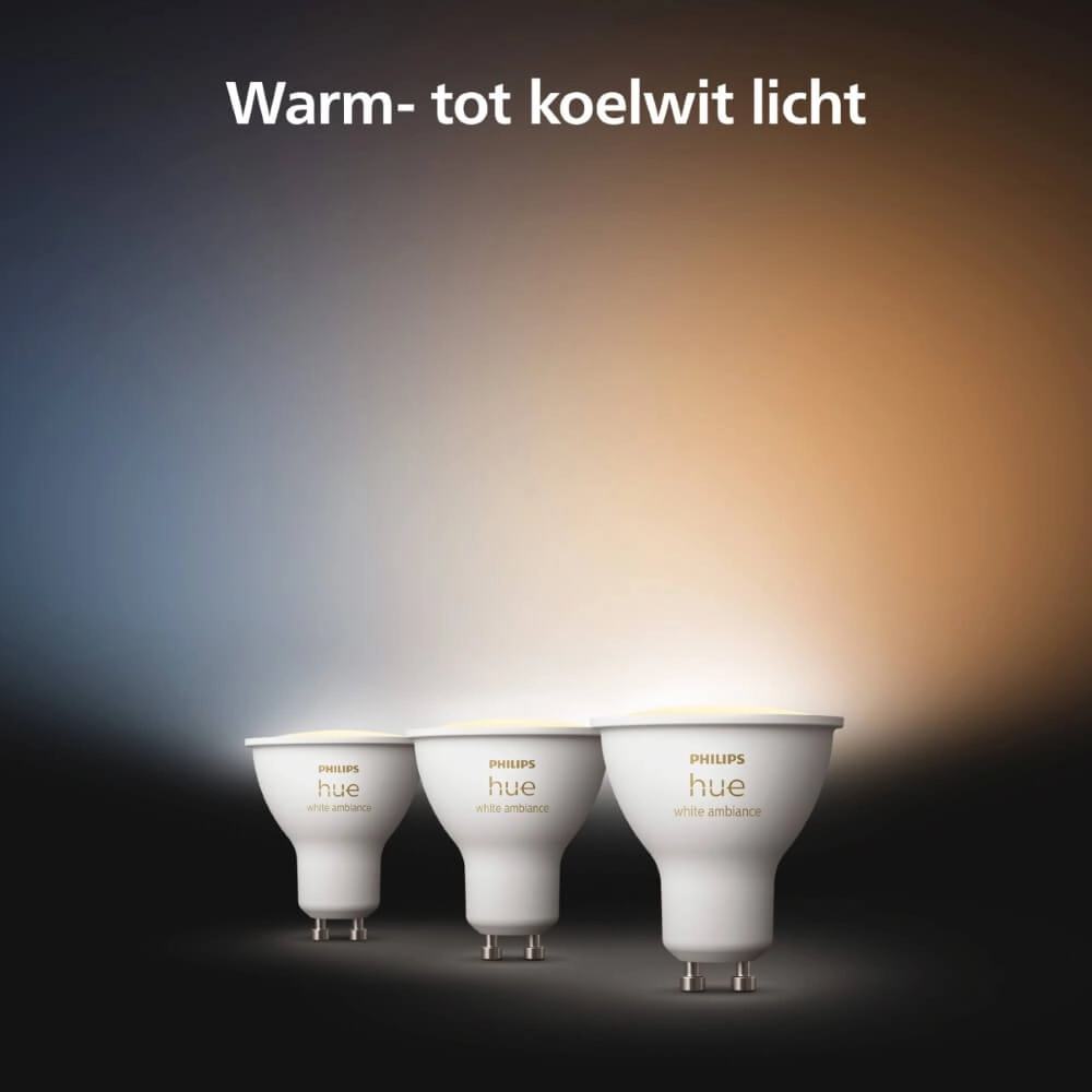 Source lumineuse Hue GU10 - 4,2W - White Ambiance Ensemble de 3 Philips 8720169230095