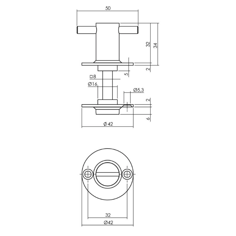 Fermeture des toilettes Tira Rosace ronde en acier inoxydable Intersteel 8714186106464