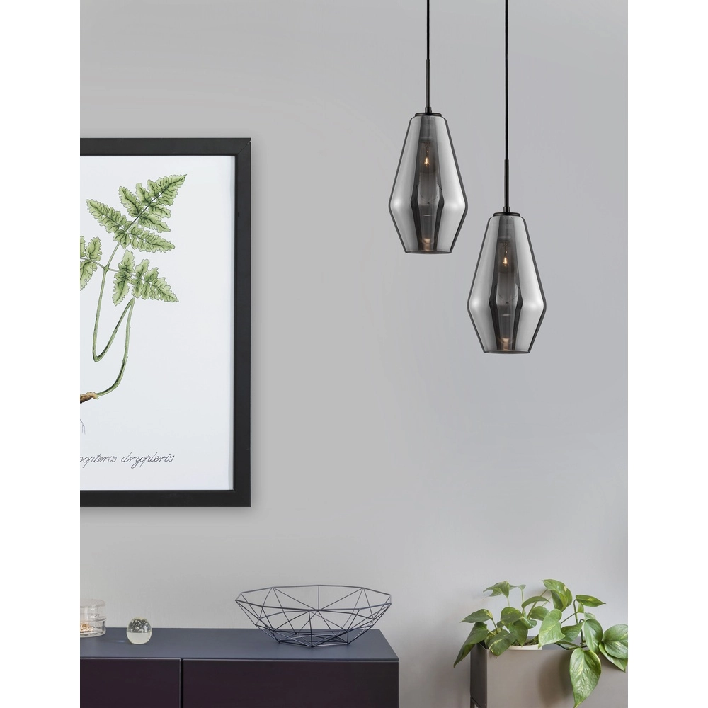 Suspension Veiro verre chromé Ø 17 x 28,5cm Lyora 5212017421289