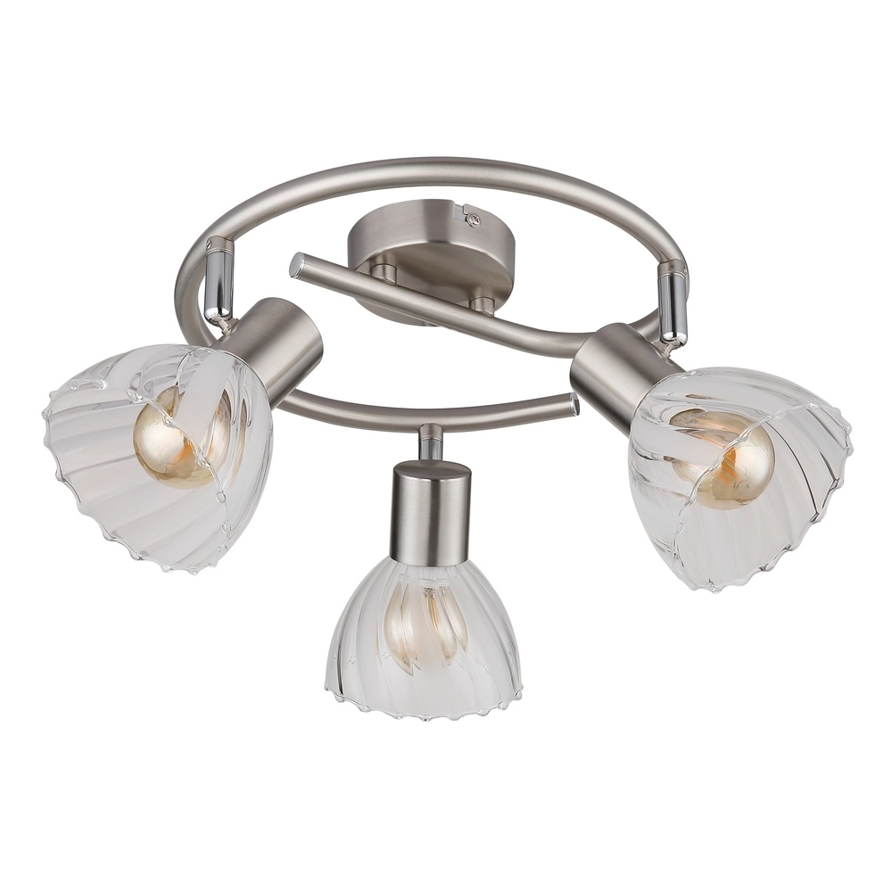 Lampe de plafond à 3 lampes Zachery nickel Globo 9007371533480