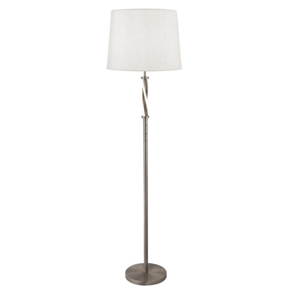 Lampe de table sur pied Vegas gris métallisé avec du blanc Lampe de table sur pied Vegas gris métallisé avec du blanc