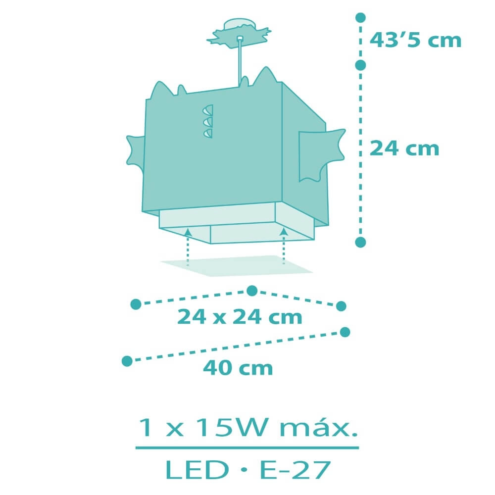 Lampe suspendue design Little Dragon bleu avec du blanc Dalber 8420406643823