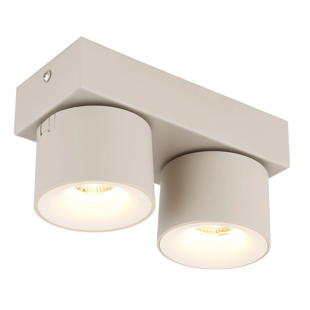 Spot de plafond à 2 lumières Rae brun sable Globo 9007371578863