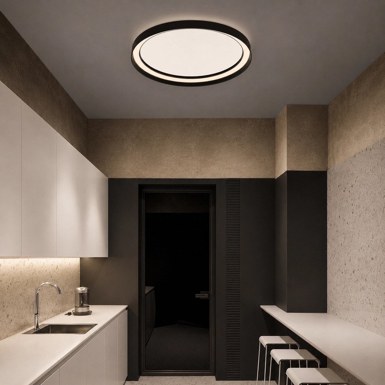 Plafonnier design Ormi Ø 60cm noir