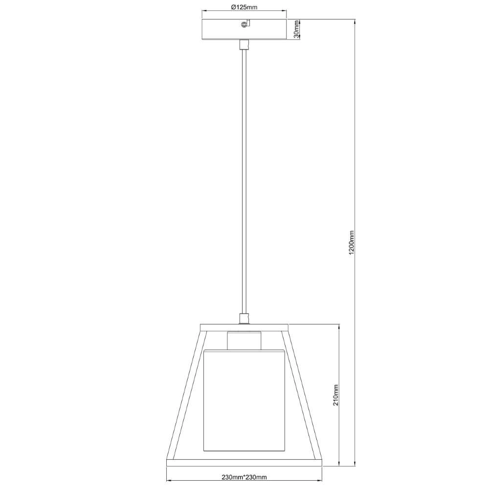 Lampe suspendue en bois Giseh pyramide 23 x 23cm Brilliant 4004353428470