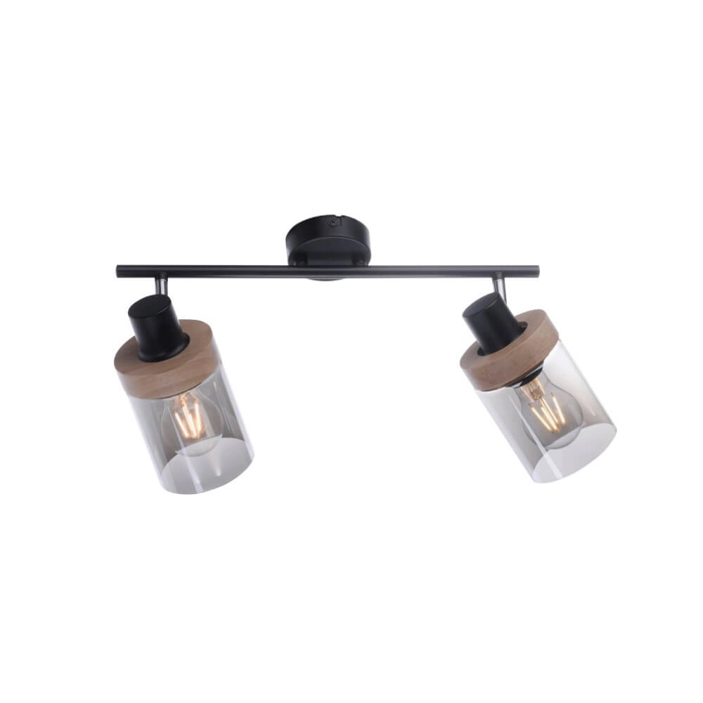 Plafonnier Pasqual 2 lumières noir Just Light 4043689986117