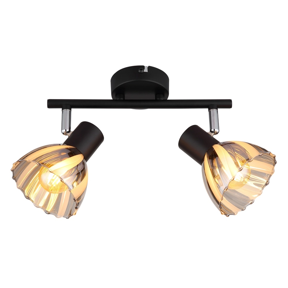 Lampe de plafond à deux lampes Zachery Noir Globo 9007371522507