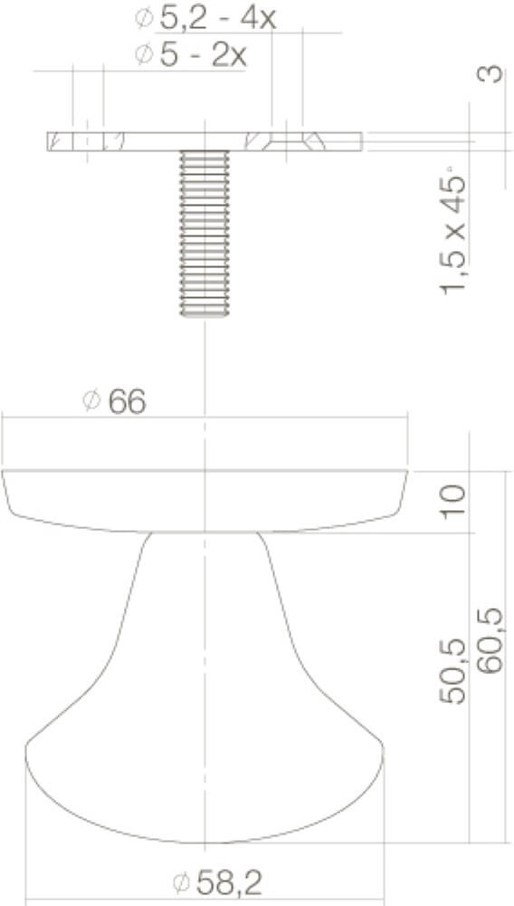 Poignée de porte avant Paddenstoel Montage unilatéral noir Intersteel 8714186408926