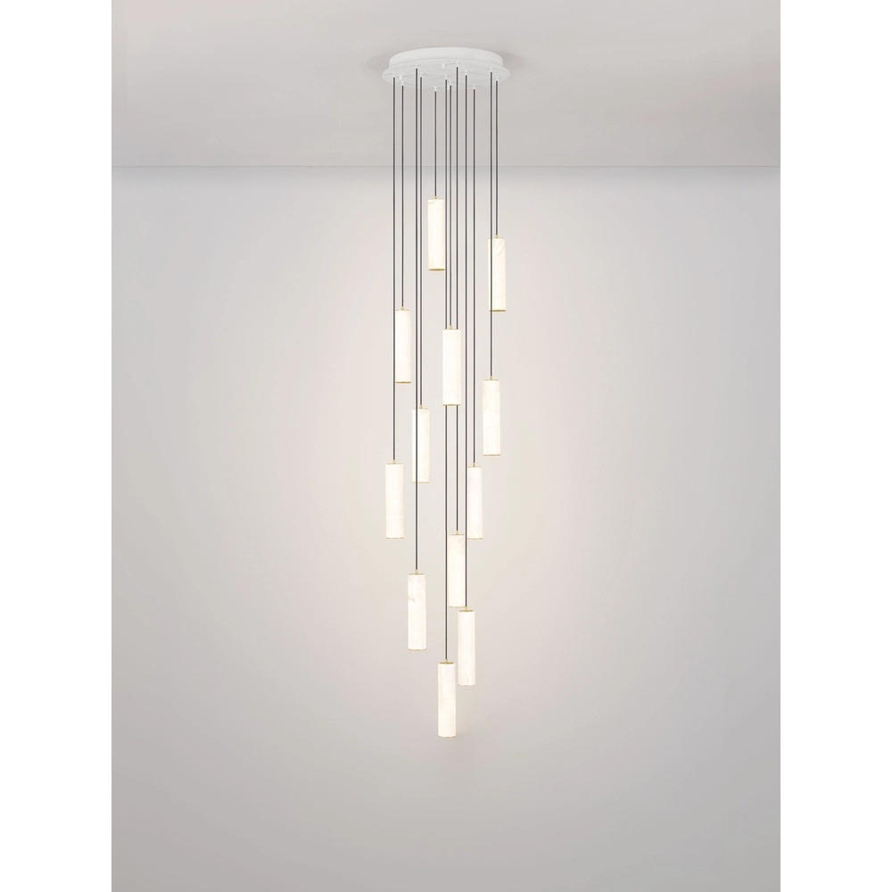 Lampe suspendue Diletto Or avec 12 luminaires blancs Lyora 5212063503243