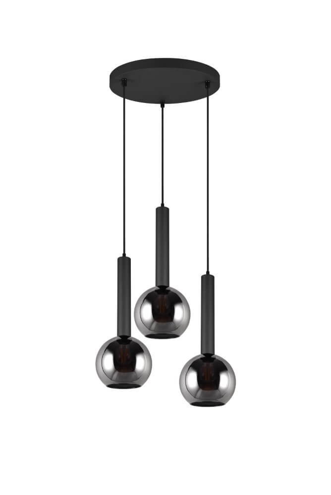 Lampe suspendue 3 lumières Clayton noir Trio 4017807522488