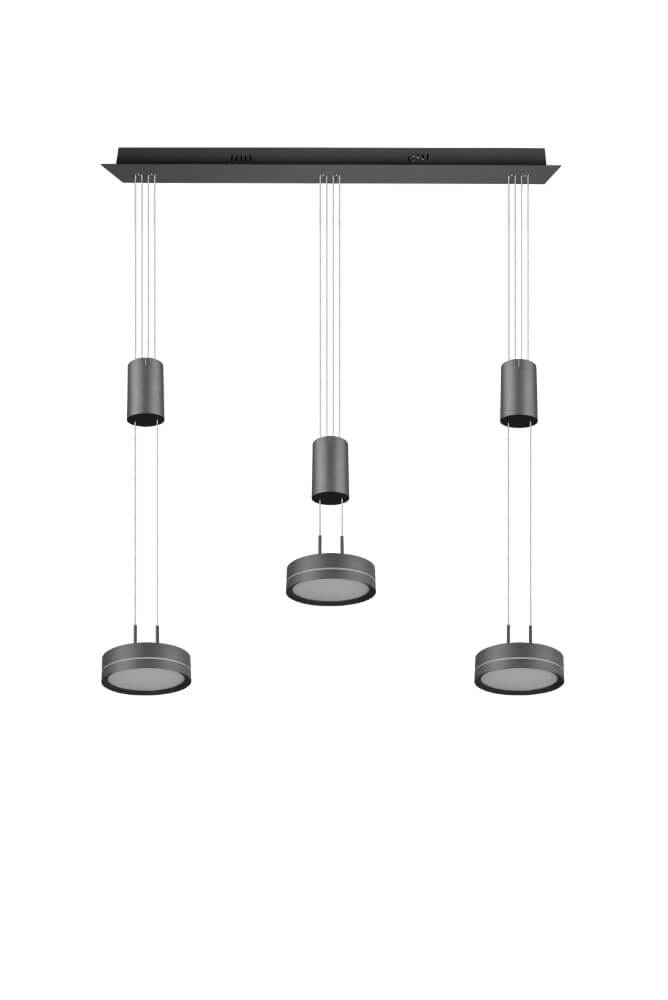 Lampe suspendue Franklin 3 lumières noir Trio 4017807510089