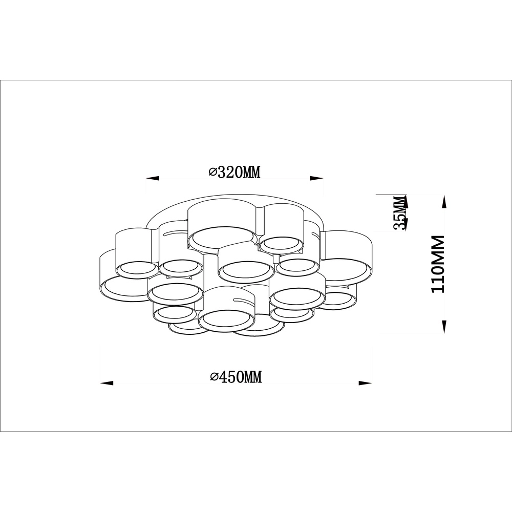 Lampe de plafond à design Darla Noir Globo 9007371589463