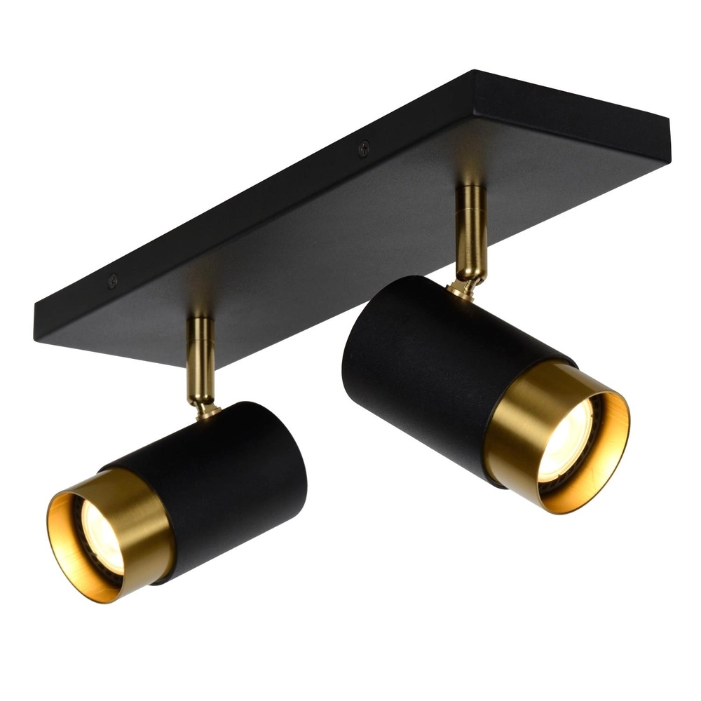 Projecteur de plafond Floris Double Noir Lucide 5411212351784