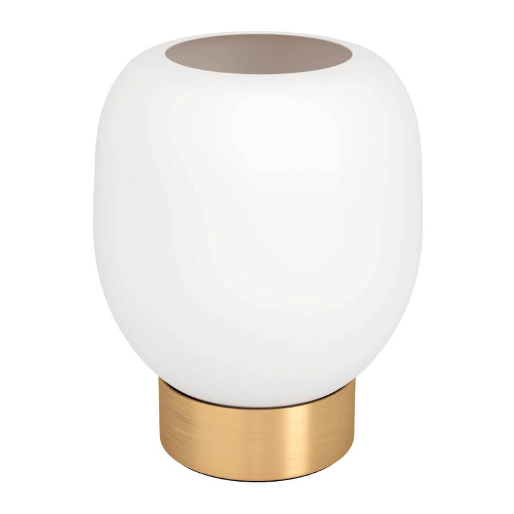 Lampe de table dorée Manzanares avec verre blanc Lampe de table dorée Manzanares avec verre blanc