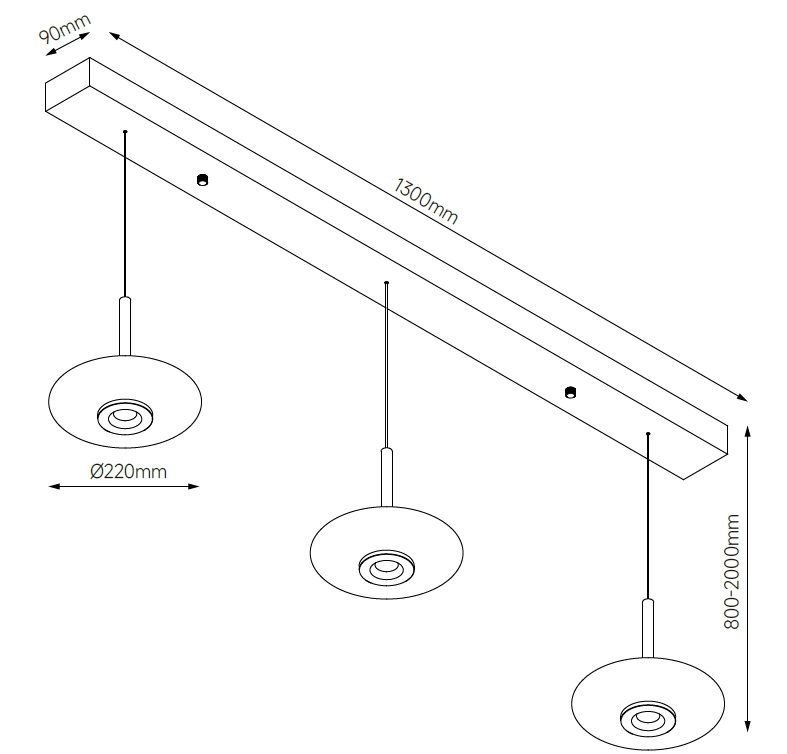 Lumière suspendue LED pour salle à manger Madison Champagne Artdelight 8720701103795