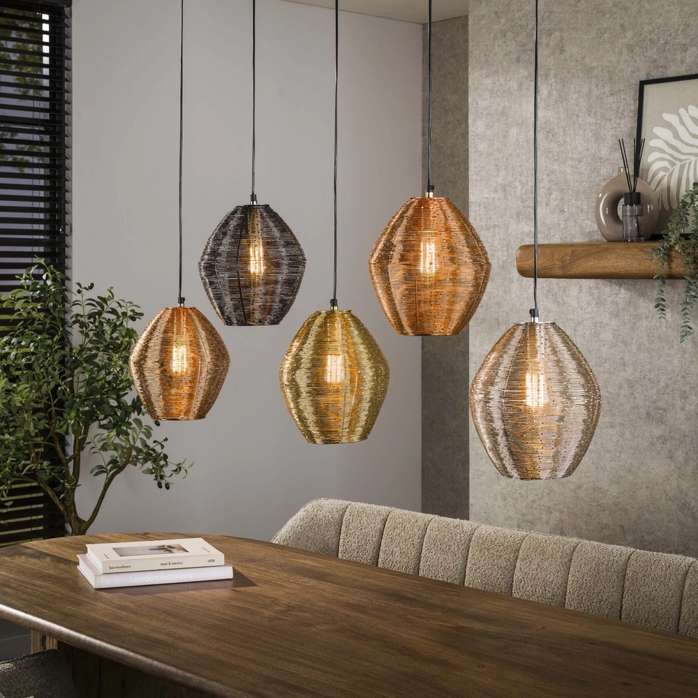 Lampe pendante en métal Web 5 lumières